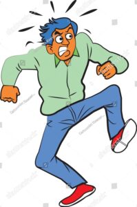 clip art فرد نابینا در حال لگد زدن در هوا