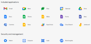 برنامه های مجموعه گوگل ورک اسپیس